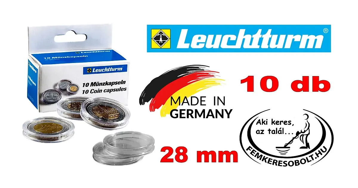 Leuchtturm érmetartó kapszula 28 mm-es érmék részére