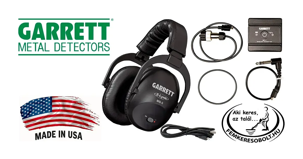 Garrett fémkereső MS-3 fejhallgató + WT-1 Z-Lynk modul