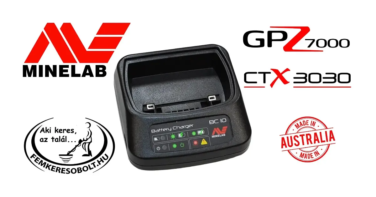 Minelab ctx-gpz fémkereső akkumulátor töltő