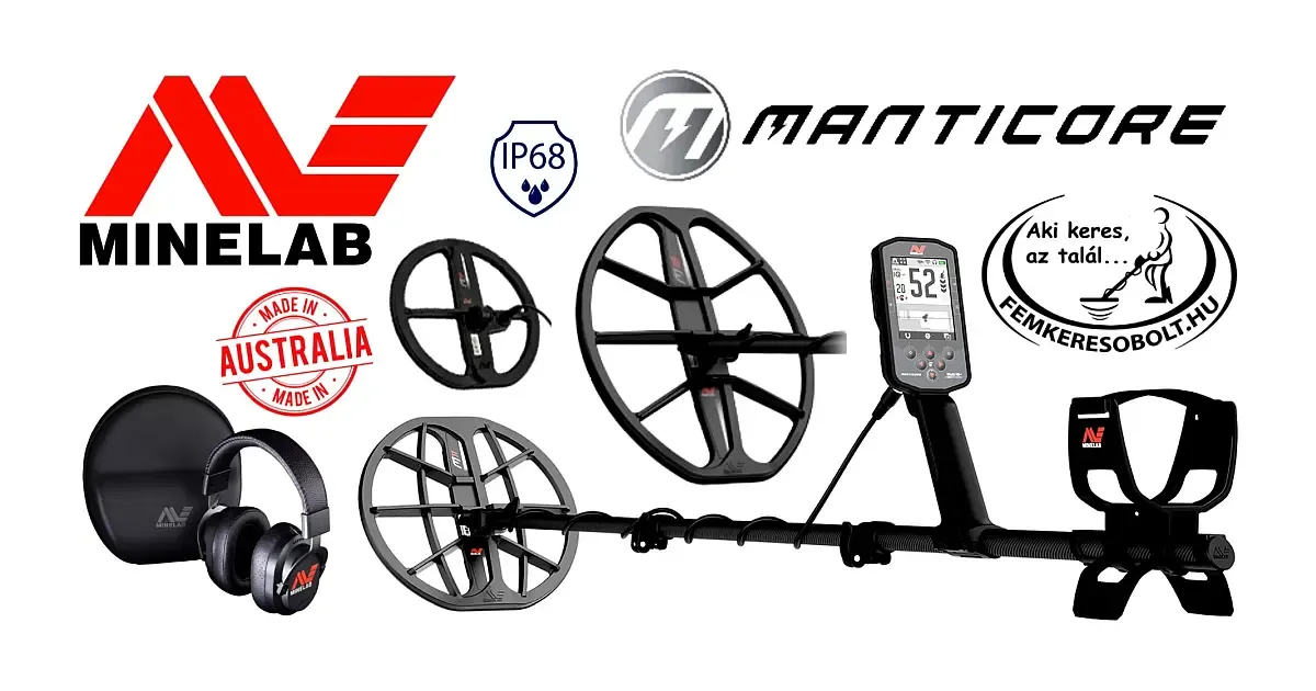 Minelab Manticore fémkereső + WHP + szondák