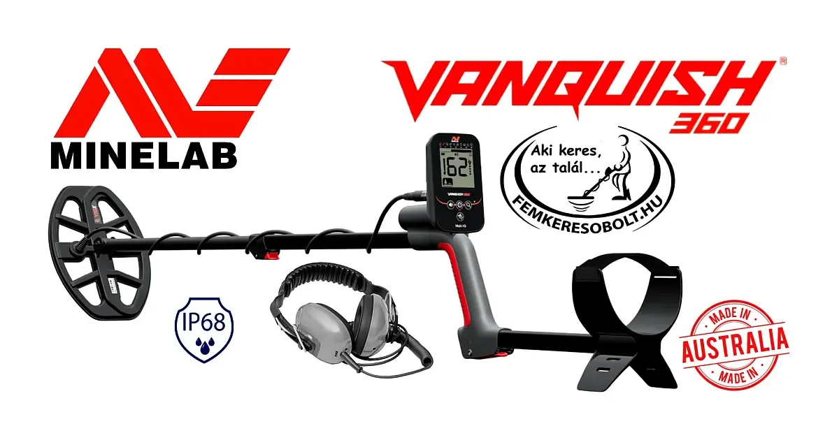 Minelab Vanquish 360 fémkereső vízálló fejhallgatóval