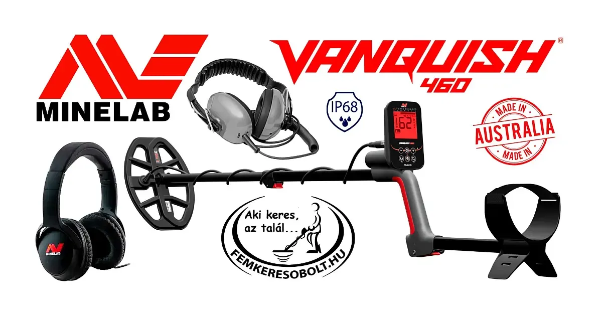 Minelab Vanquish 460 fémkereső szárazföldi és vízálló fejhallgatóval