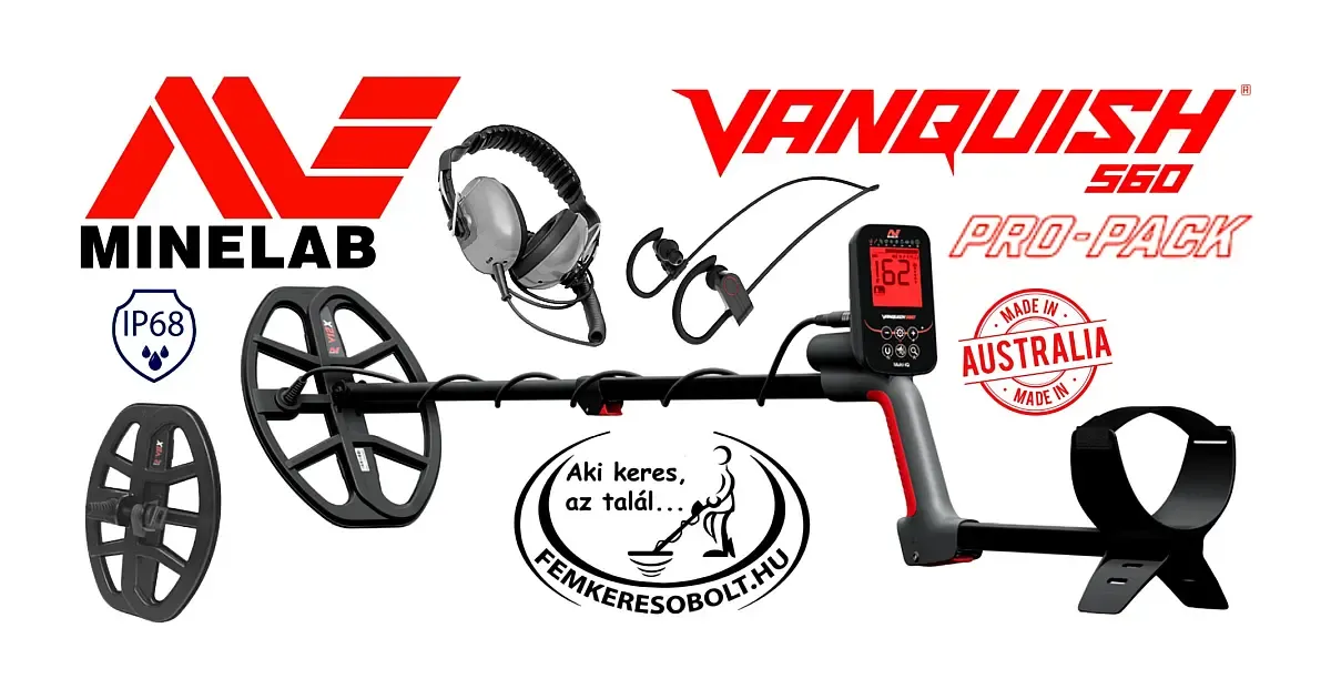 Minelab Vanquish 560 Pro-Pack fémkereső vízálló fejhallgatóval