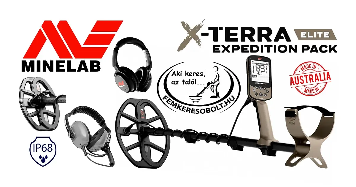 Minelab X-Terra Elite Expedition fémkereső + vízálló fejhallgató