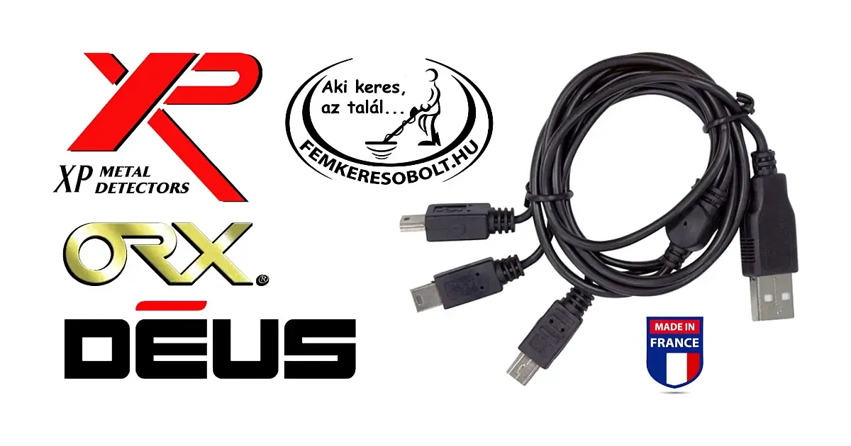 XP DEUS I. és ORX fémkereső távirányító töltőkábel